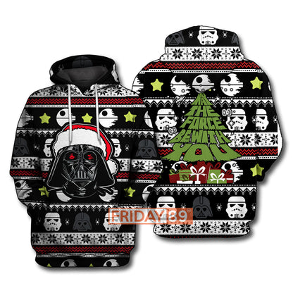  SW T-shirt D.Vader May The Force Be With You Christmas Pattern T-shirt SW Hoodie Sweater Tank 