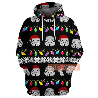  SW T-shirt Stormtrooper Emoji Christmas Light T-shirt Cute High Quality SW Hoodie Sweater Tank 