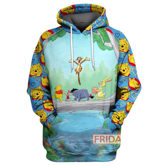 WTP T-shirt Emoji Face and Friends Tigger Eeyore Piglet 3D T-shirt High Quality DN Hoodie Sweater Tank