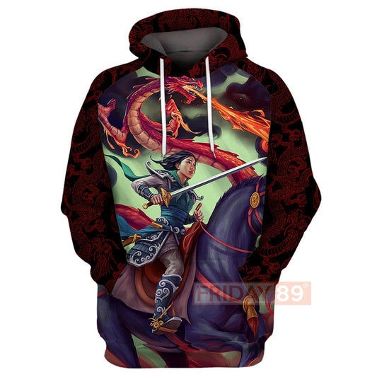 Mulan T-shirt Princess Mulan Warrior Art 3D Print T-shirt Awesome DN Hoodie Sweater Tank