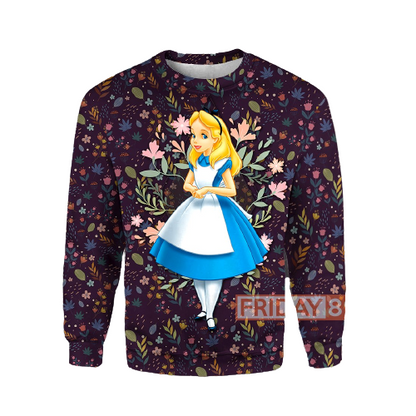  DN Alice In Wonderland T-shirt Alice With Flowers T-shirt Hoodie 