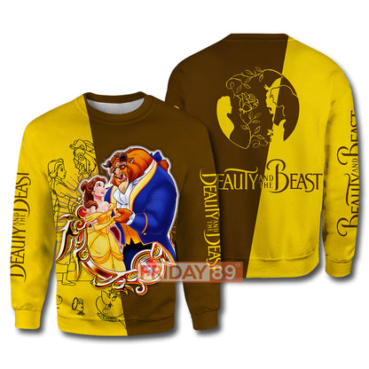 Beauty & The Beast T-shirt Beauty & The Beast DN Animated Film 3D Print T-shirt Amazing DN Hoodie Sweater Tank