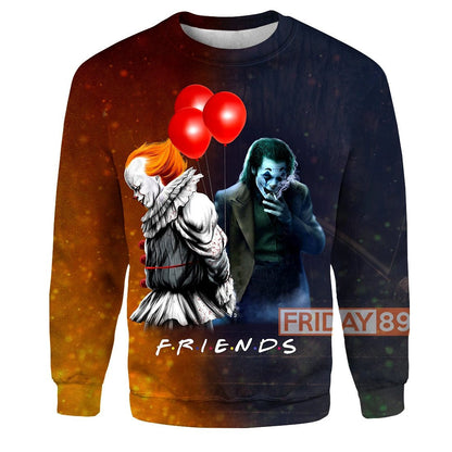  Joker IT Hoodie Joker And Pennywise Friends T-shirt Cool Joker IT Hoodie Sweater Tank 2023