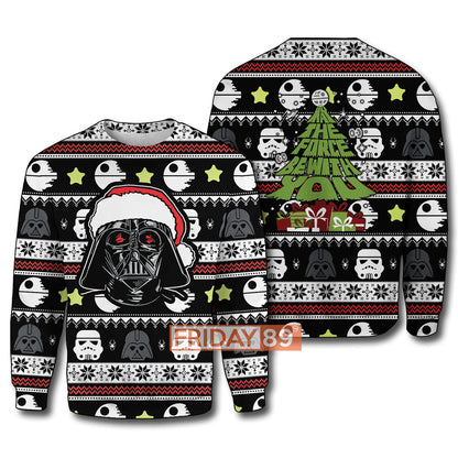  SW T-shirt D.Vader May The Force Be With You Christmas Pattern T-shirt SW Hoodie Sweater Tank 2023