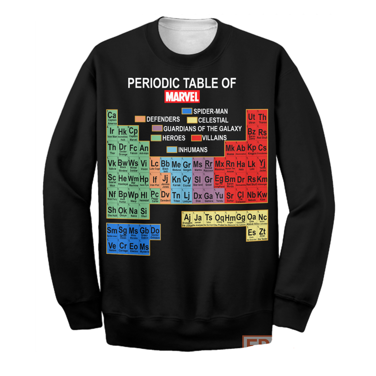  MV Hoodie Periodic Table Of Marvel T-shirt MV Shirt Sweater Tank 2024