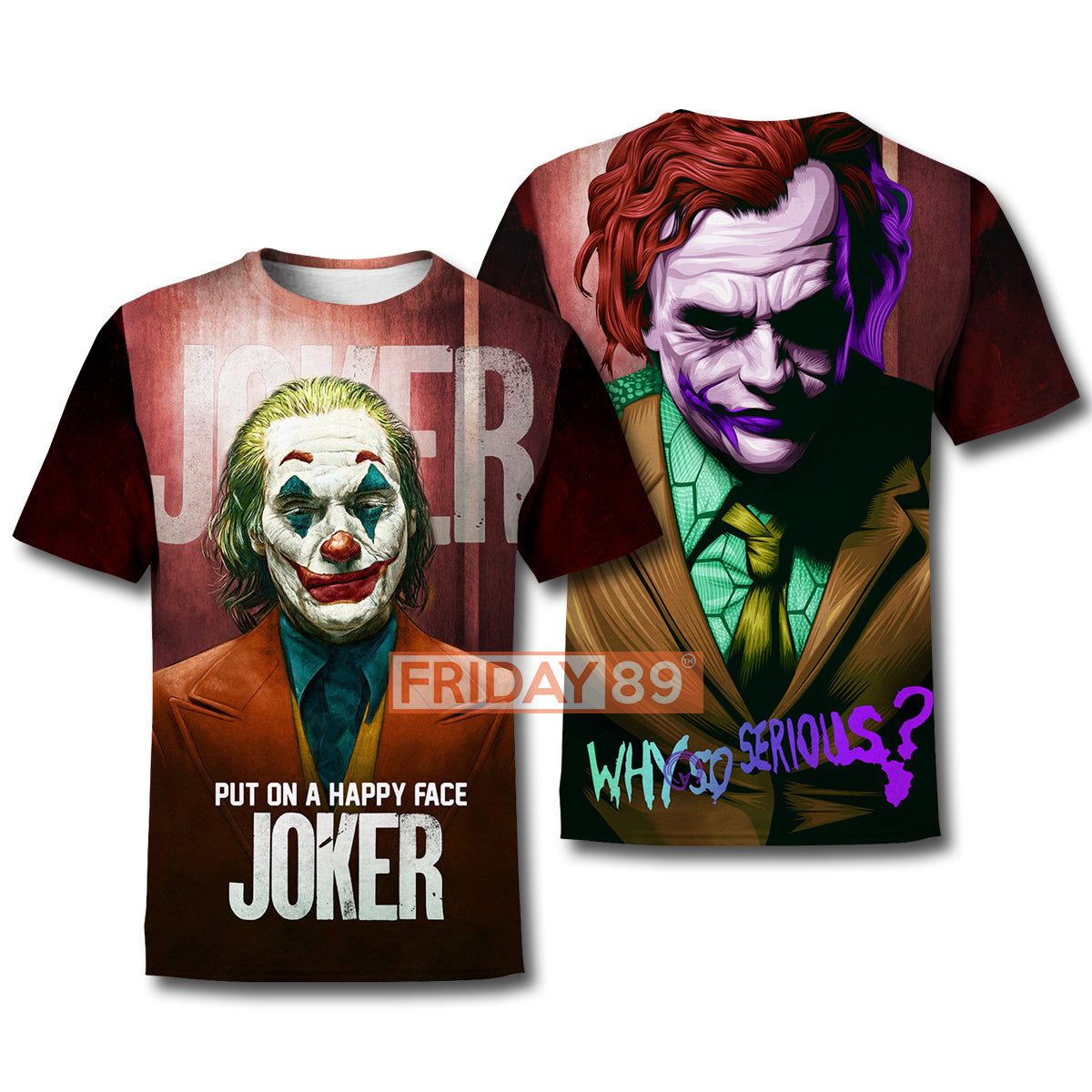  DC Joker Shirt 3D Print Joker Phoenix and H.Ledger Shirt DC Joker Hoodie Sweater Tank