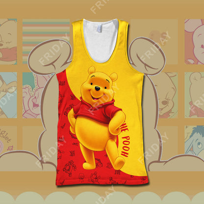  DN WTP T-shirt Pooh Red And Yellow 3D Print T-shirt Cute High Quality DN WTP Hoodie Sweater Tank