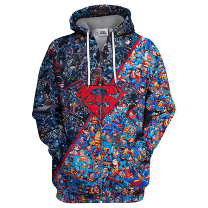  DC Hoodie Superman & Batman 3D Print T-shirt Awesome DC Shirt Sweater Tank 2023