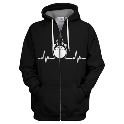  My Neighbor Totoro Hoodie Totoro Heartbeat T-shirt My Neighbor Totoro Shirt Sweater Tank 