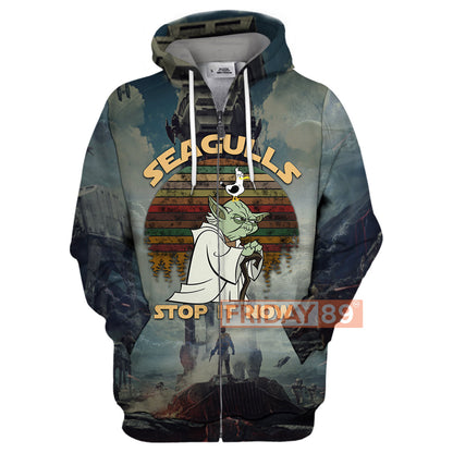  SW T-shirt SW Yoda Master Seagulls Stop It Now 3D Print T-shirt Amazing SW Hoodie Sweater Tank 2026
