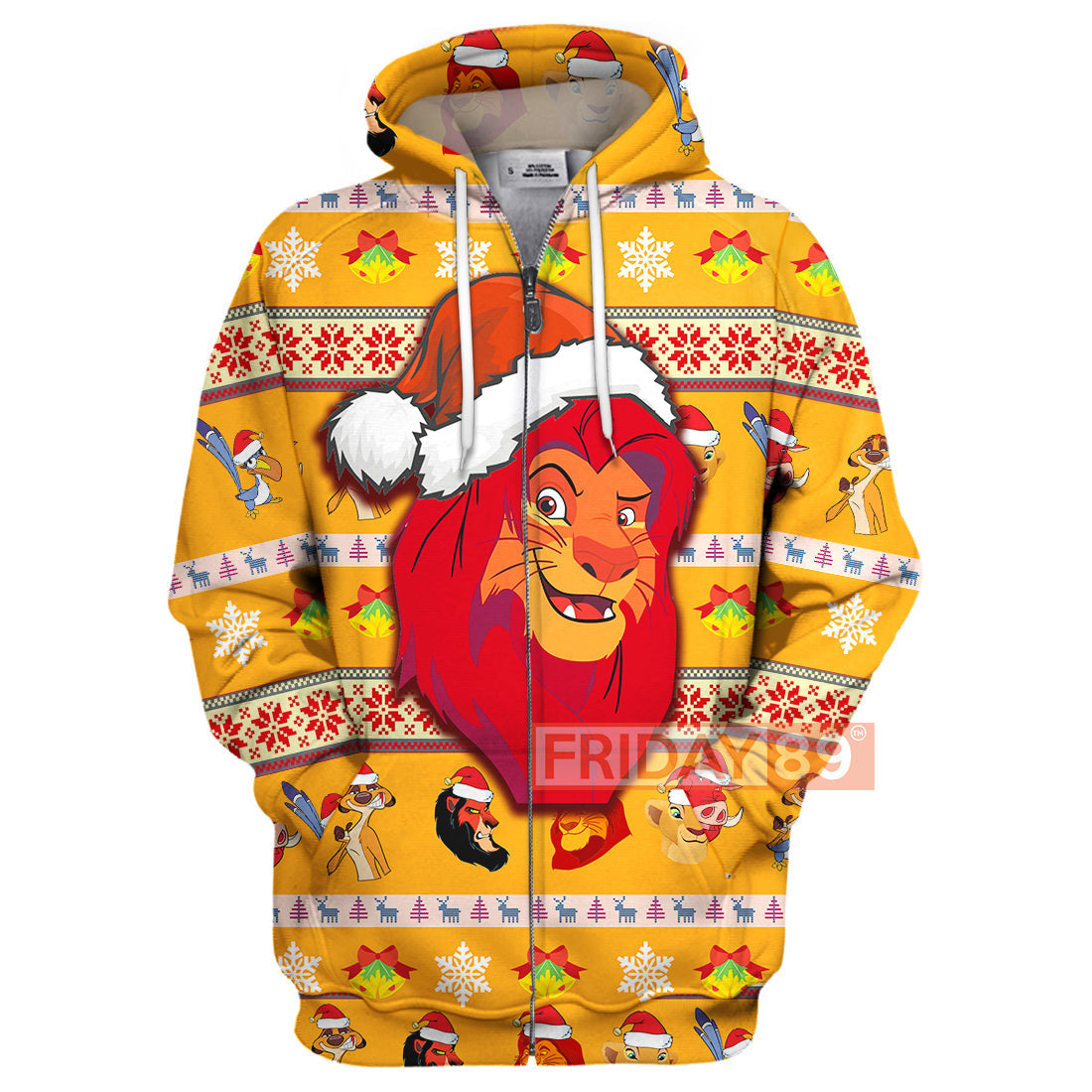 LK T-shirt Simba Wearing Santa Hat Christmas Pattern T-shirt Amazing DN Hoodie Sweater Tank