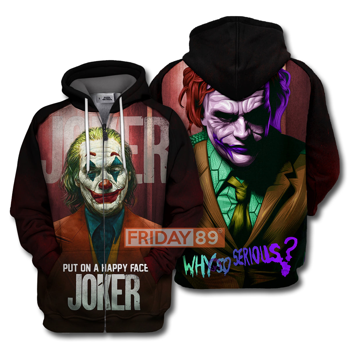  DC Joker Shirt 3D Print Joker Phoenix and H.Ledger Shirt DC Joker Hoodie Sweater Tank