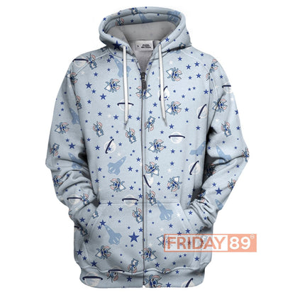  Stitch T-shirt Universe Adorable Blue T-shirt Hoodie 
