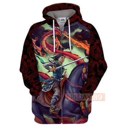 Mulan T-shirt Princess Mulan Warrior Art 3D Print T-shirt Awesome DN Hoodie Sweater Tank
