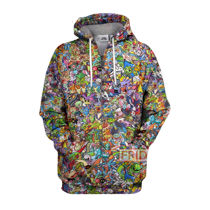 Pokemon T-Shirt Pokemon All Pocket Monsters T-Shirt Hoodie - Trendy Gift For Men & Women