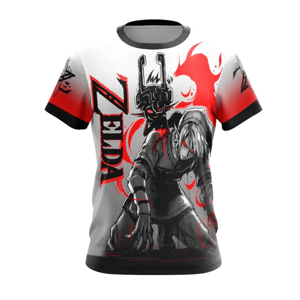 The Legend Of Zelda Hoodie Link And Dark Link Graphic T-shirt Black White Unisex