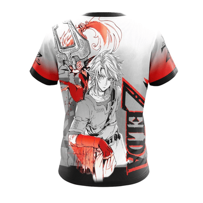 The Legend Of Zelda Hoodie Link And Dark Link Graphic T-shirt Black White Unisex