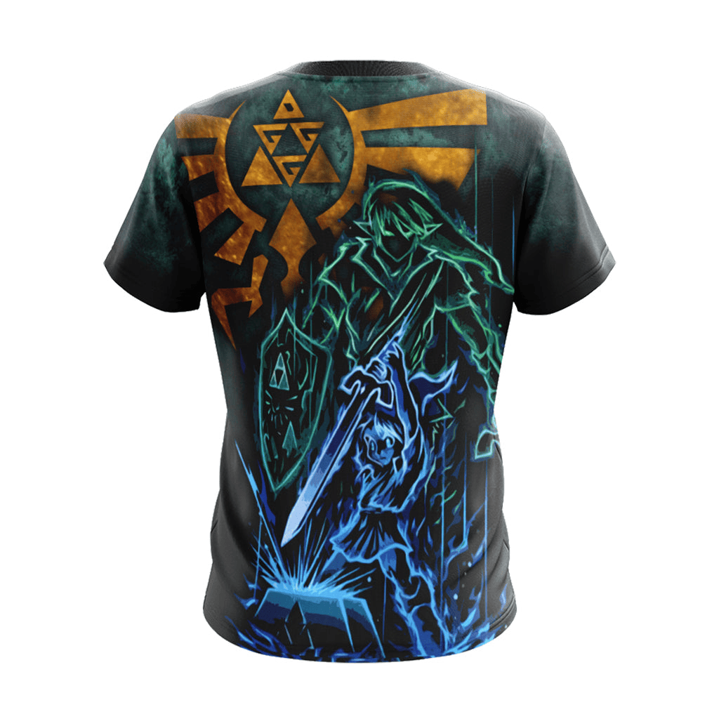 The Legend Of Zelda Hoodie Tiny And Dark Link With Master Sword T-shirt Green Unisex