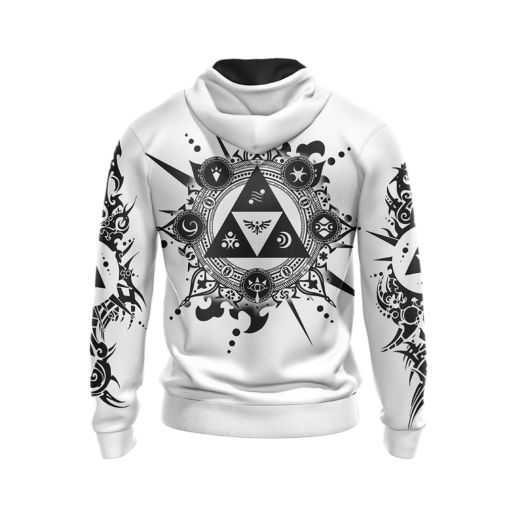 The Legend Of Zelda Hoodie Zelda Triforce Lorule Race Emblem T-shirt Black White Unisex