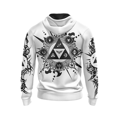 The Legend Of Zelda Hoodie Zelda Triforce Lorule Race Emblem T-shirt Black White Unisex