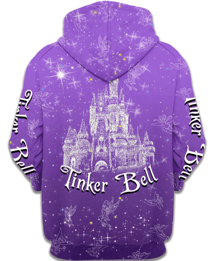 Tinker Bell Hoodie Tinker Bell Glitter Castle Hoodie Purple Unisex