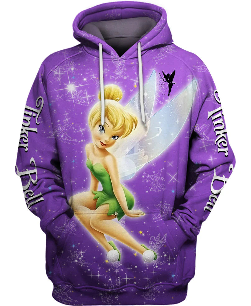 Tinker Bell Hoodie Tinker Bell Glitter Castle Hoodie Purple Unisex