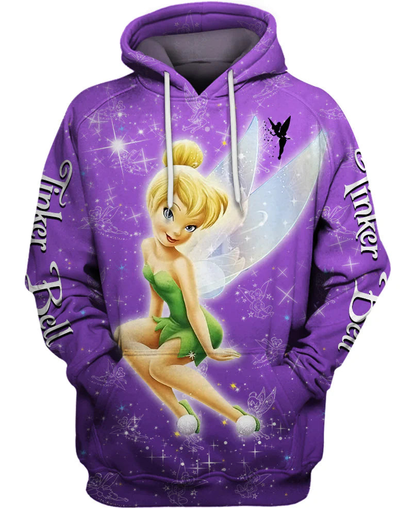Tinker Bell Hoodie Tinker Bell Glitter Castle Hoodie Purple Unisex