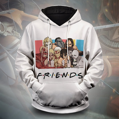  Attack On Titan Hoodie Nine Titans Friends White Hoodie Attack On Titan Apparel