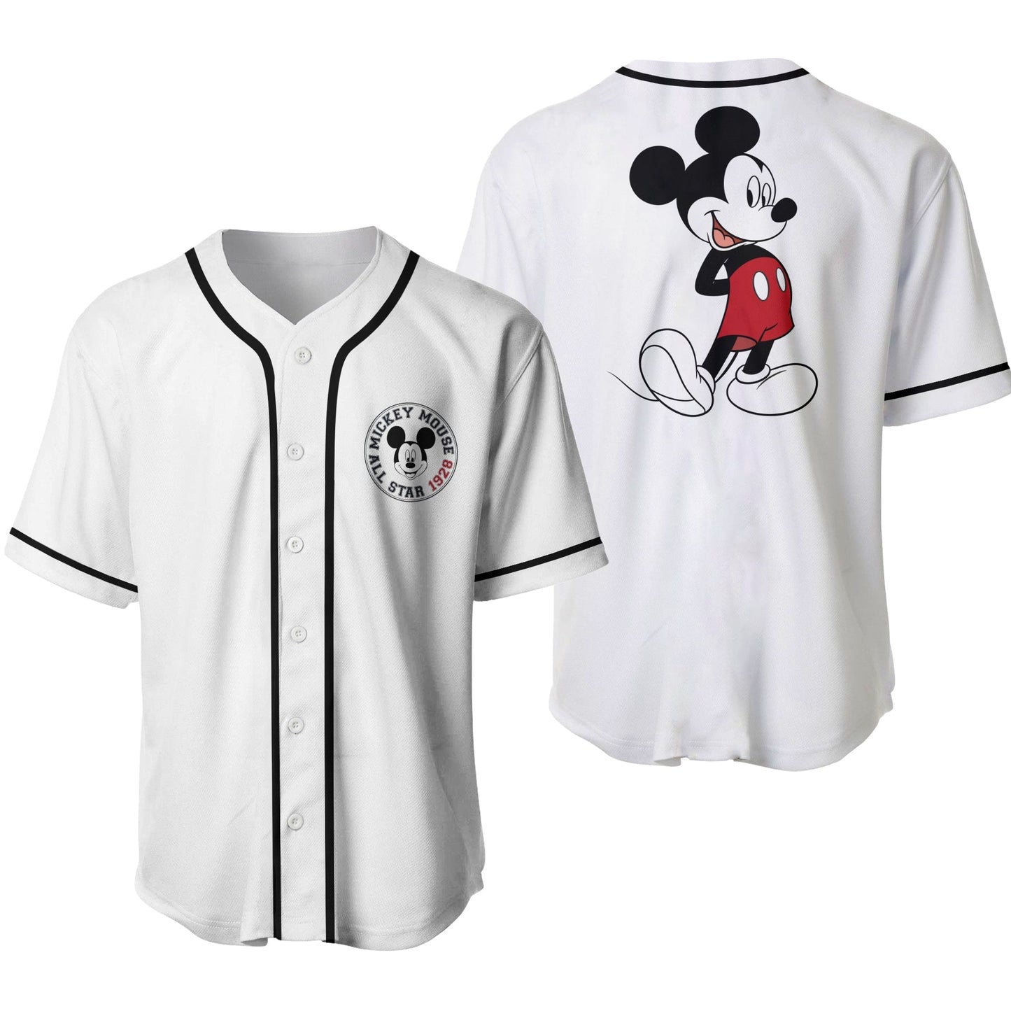 Disney Jersey Disney Mickey Mouse Graphic All Star 1928 White Jersey Shirt Baseball Mickey Baseball