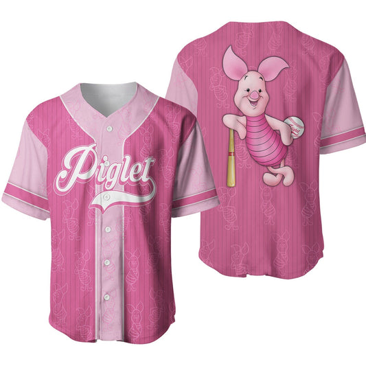 Winnie the Pooh Jersey Disney Winnie the Pooh Piglet Sport Player Pink Jersey Shirt Baseball Disney Baseball