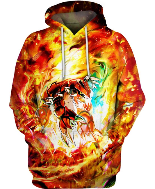 Pokemon Hoodie Pokemon Groudon On Fire Hoodie Orange Unisex - Cozy Hoodie For Cold Weather