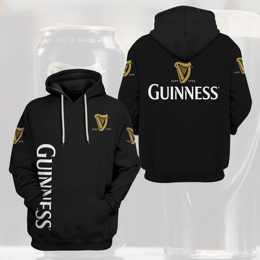 Beer Hoodie Guinness Beer Black 3D Print Hoodie Awesome Beer - Cozy Hoodie For Cold Weather