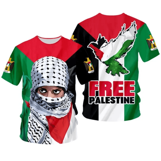 Palestine T-shirt Free Palestine Bird Graphic T-shirt Colorful Unisex