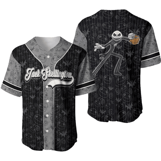Tnbc Jersey Jack Skellington Catcher Player Black Gray Jersey Shirt Tnbc Baseball