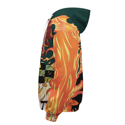  Demon Slayer Hoodie Tanjiro Kamado Water Fire Kimetsu No Yaiba Logo Hoodie Demon Slayer Apparel