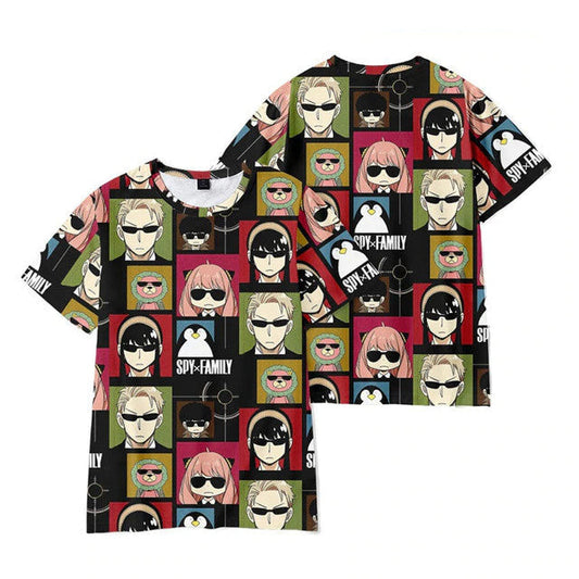 Spyxfamily T-Shirt Cool Glasses Forger Family Pattern T-Shirt Colorful Unisex - Trendy Gift For Men & Women