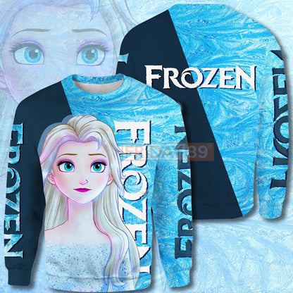 Frozen T-shirt Beauty Elsa Disney Princess Frozen 3D PRINT T-shirt Awesome DN Elsa Hoodie Sweater Tank