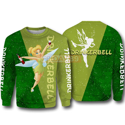 TinkerBell T-shirt Drinkerbell Green Frost Fairy TinkerBell Shirt DN Hoodie Sweater Tank
