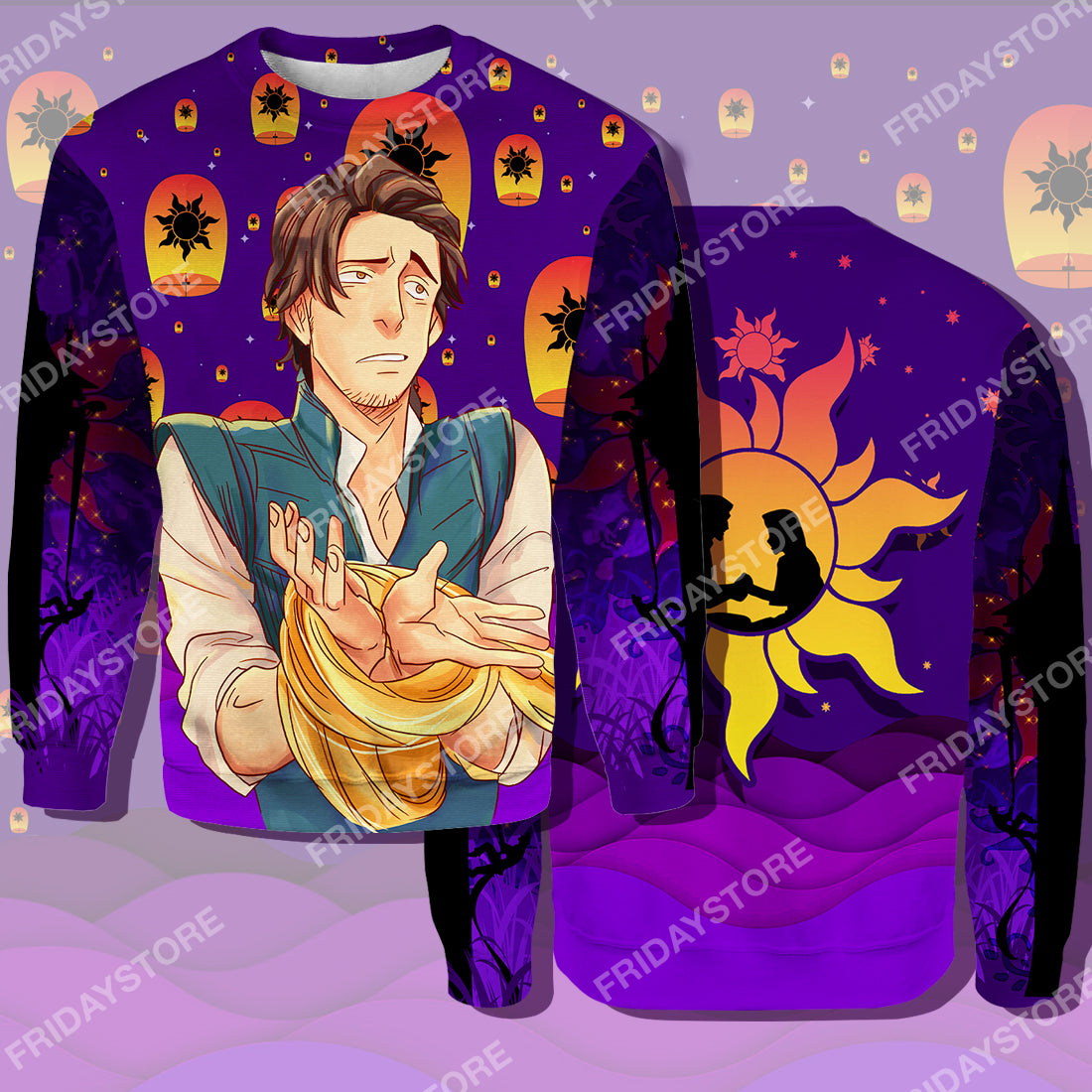  DN Rapunzel T-shirt DN Tangled Flynn Couple Silhouette T-shirt Flynn Hoodie Apparel Awesome DN Tangled Hoodie Sweater Tank