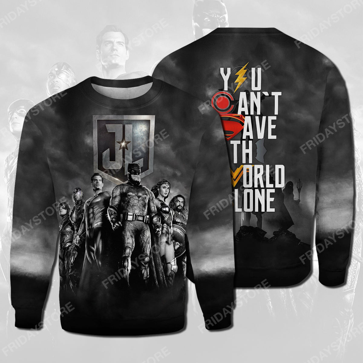  DC Hoodie JL You Cant Save The World Alone Shirt Cool High Quality DC Shirt Sweater Tank