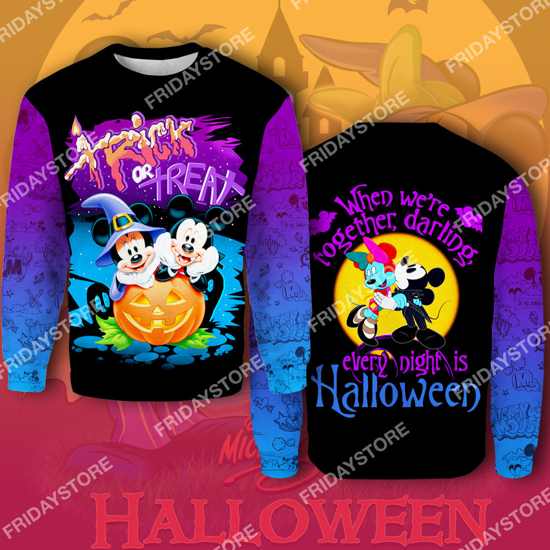  DN T-shirt We're Together Darling Every Night Is Halloween T-shirt High Quality DN Mk Mouse Hoodie Sweater Tank