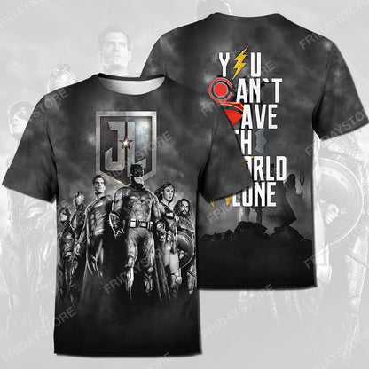  DC Hoodie JL You Cant Save The World Alone Shirt Cool High Quality DC Shirt Sweater Tank