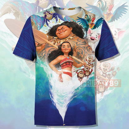Moana T-shirt Moana Princess & Maui Magical Ocean 3D Print T-shirt Amazing DN Hoodie Sweater Tank