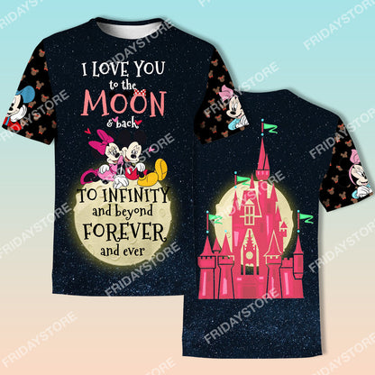  DN T-shirt Love You To The Moon & Back To Infinity Mouse Couple T-shirt Cute DN MK MN Mouse Hoodie Sweater Tank