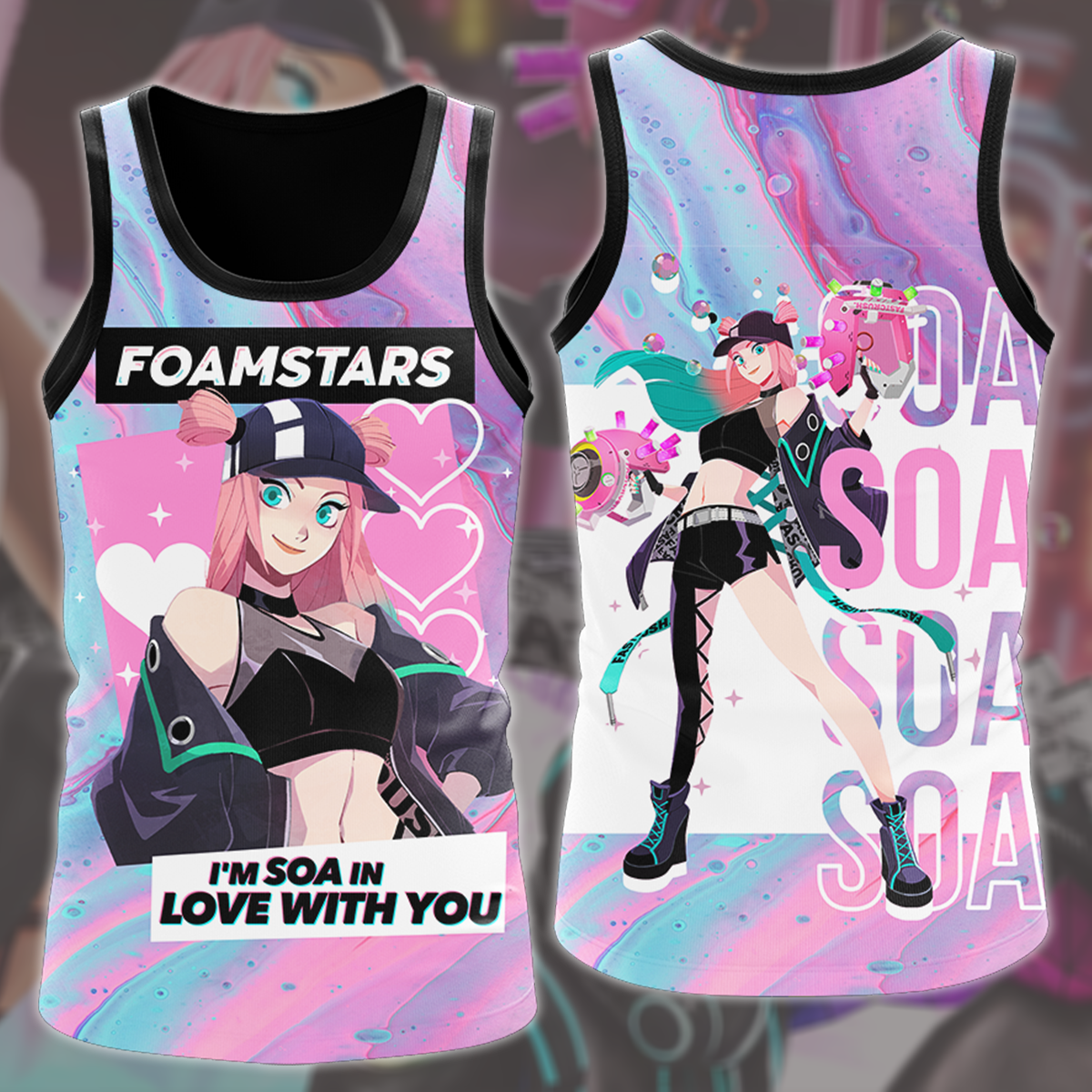 Foamstars Video Game All Over Printed T-shirt Tank Top Zip Hoodie Pullover Hoodie Hawaiian Shirt Beach Shorts Joggers