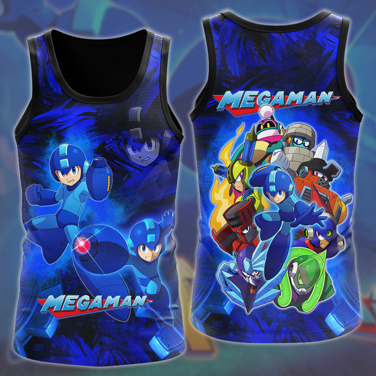 Mega Man Video Game All Over Printed T-shirt Tank Top Zip Hoodie Pullover Hoodie Hawaiian Shirt Beach Shorts Joggers