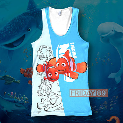 Finding Nemo T-shirt Finding Nemo Blue T-shirt Amazing DN Hoodie Sweater Tank