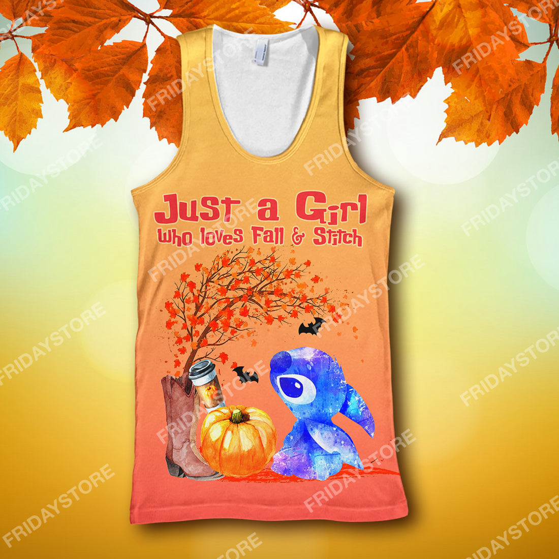  LAS T-shirt Just A Girl Who Loves Fall And Stitch T-shirt Cute High Quality DN Stitch Hoodie Sweater Tank