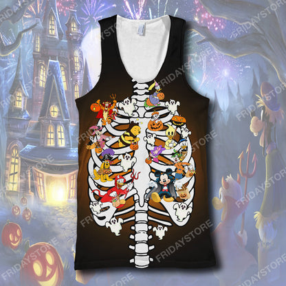  DN T-shirt Disney Characters Happy Halloween Party Bone T-shirt Awesome High Quality DN Hoodie Sweater Tank