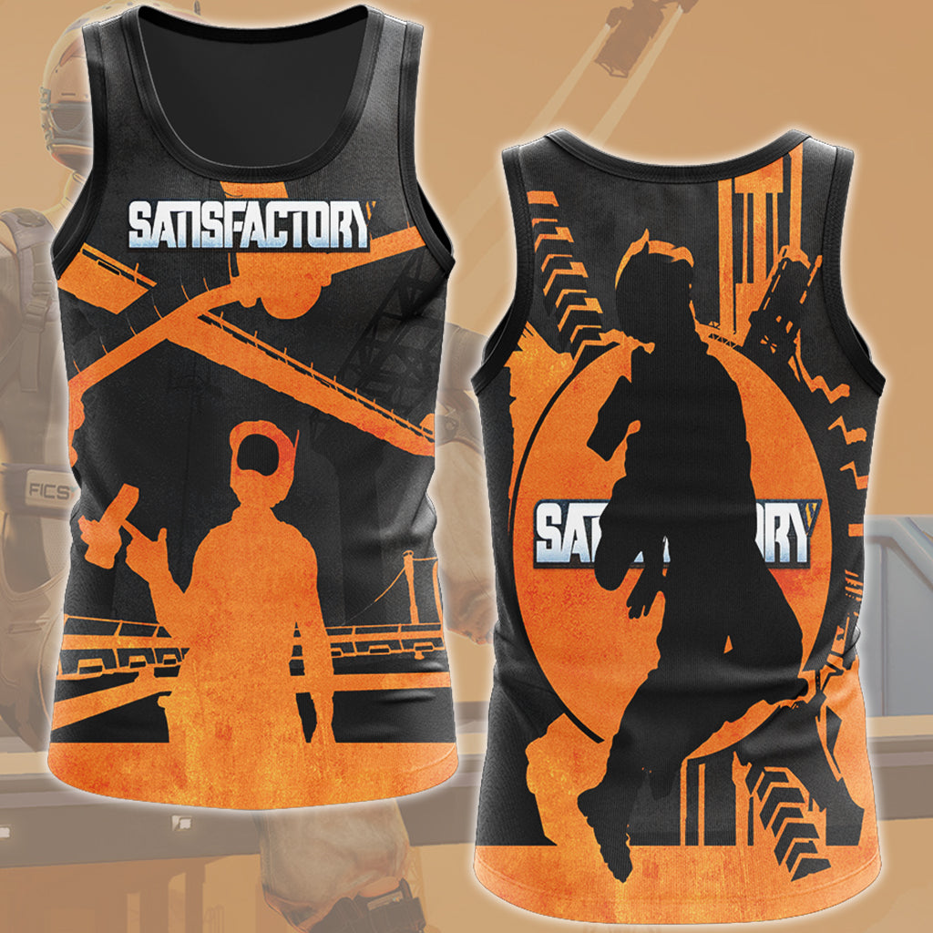 Satisfactory Video Game All Over Printed T-shirt Tank Top Zip Hoodie Pullover Hoodie Hawaiian Shirt Beach Shorts Joggers